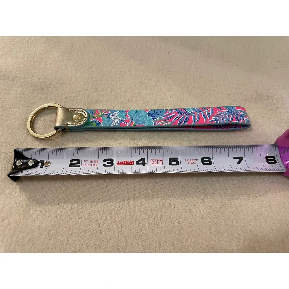 Lilly Pulitzer Floral keychain key ring Pink Blue